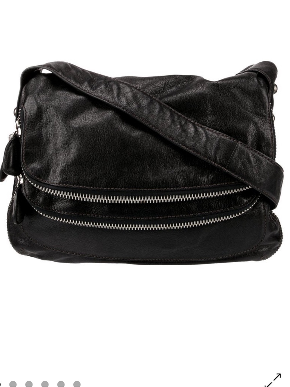 NEW DONNA KARAN VTG Y2K Downtown Messenger Black Leather Crossbody Bag Tom Ford